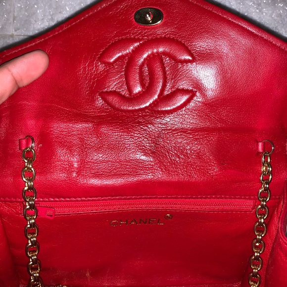 Vtg CHANEL Envelope Mini Flap Bag GHW - Picture 8 of 8